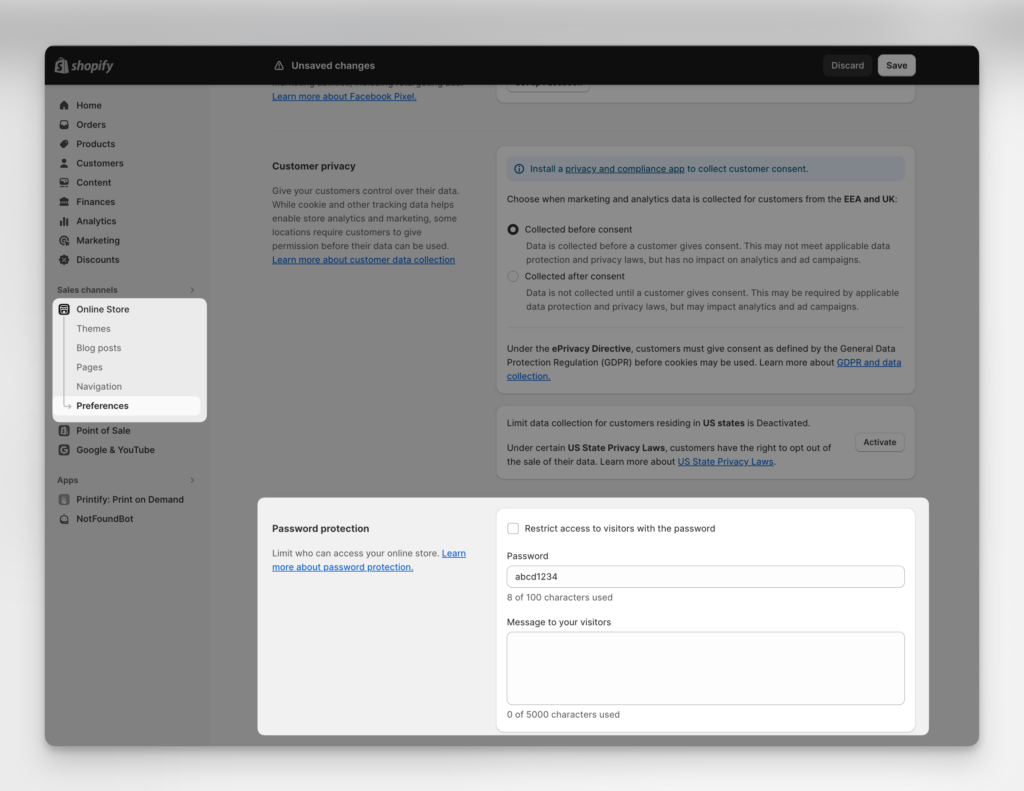 Password Protection to Your Shopify Store